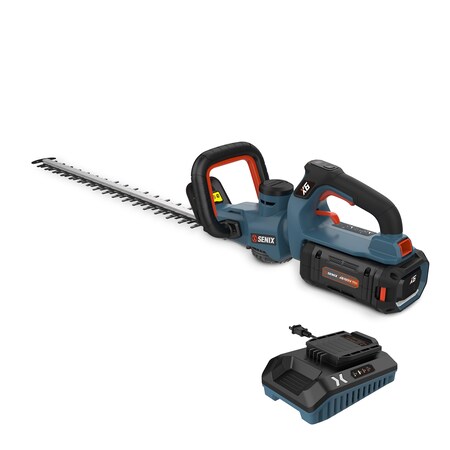 Senix 60 Volt Max 26-Inch Cordless Brushless Hedge Trimmer w/ Rotating Head, 3Ah Battery and Charger Incl. HTX6-M1